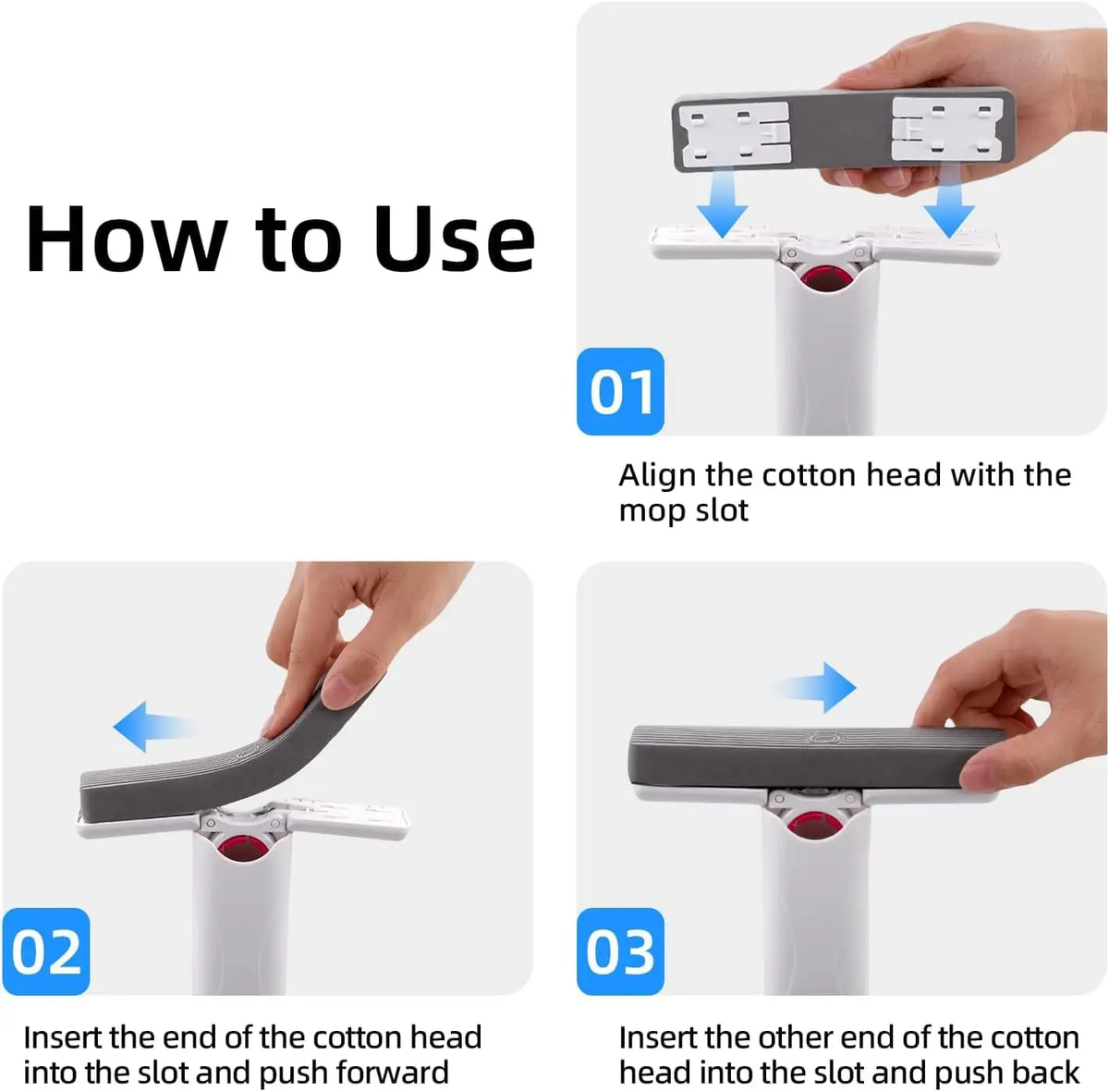 Mini Self-Squeeze Mop | for Kitchen, Car & Windows