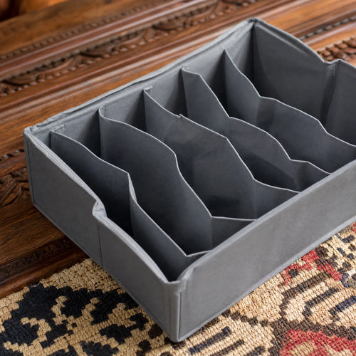 Close-up of firm internal fabric dividers