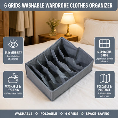 6-Grid Wardrobe Clothes Organizer