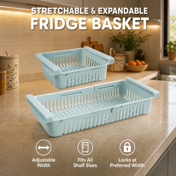 Compact and stretched basket states side by side