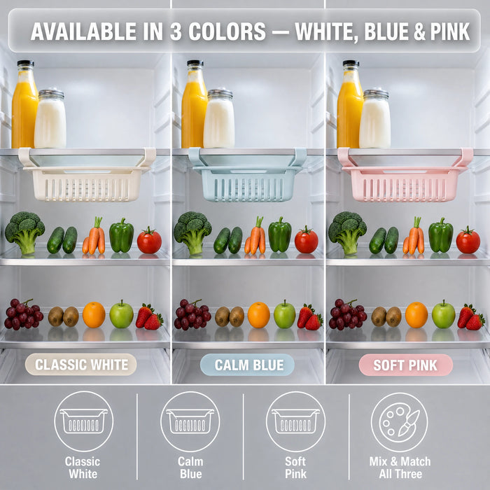 All three colors side by side in the fridge