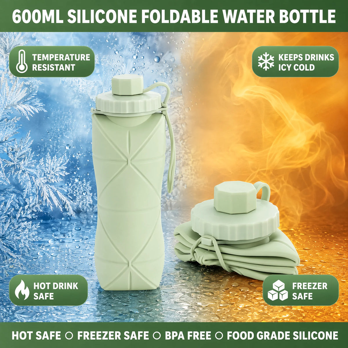 Foldable Silicone Water Bottle