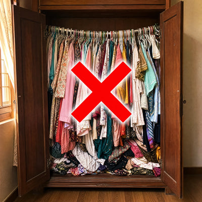 Crammed wardrobe rod