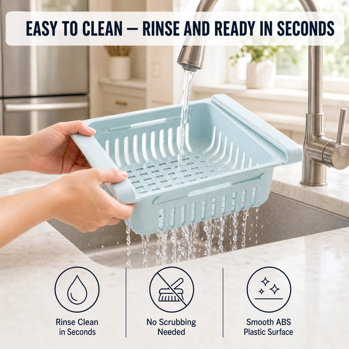 Basket rinsed quickly under a tap