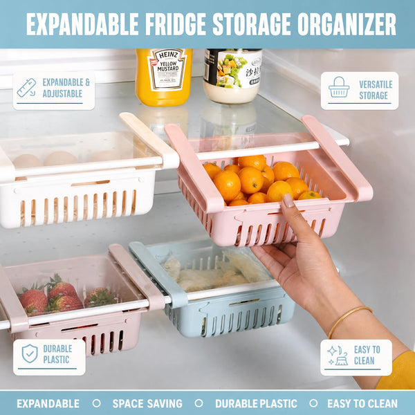 Adjustable Fridge Storage Basket
