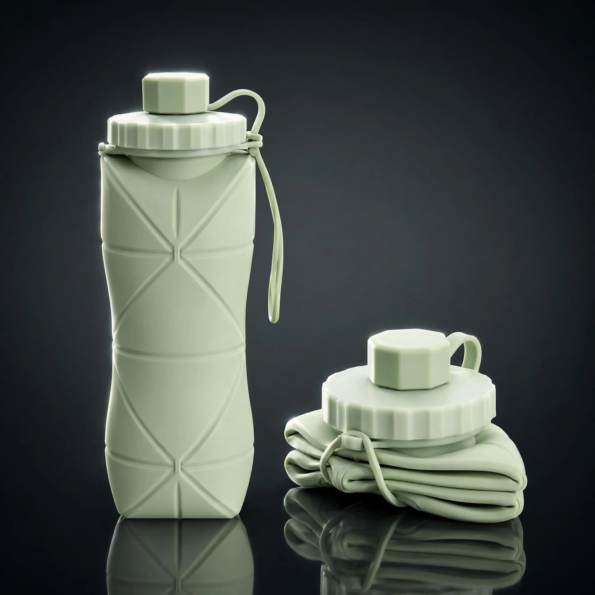 Silicone bottle both states