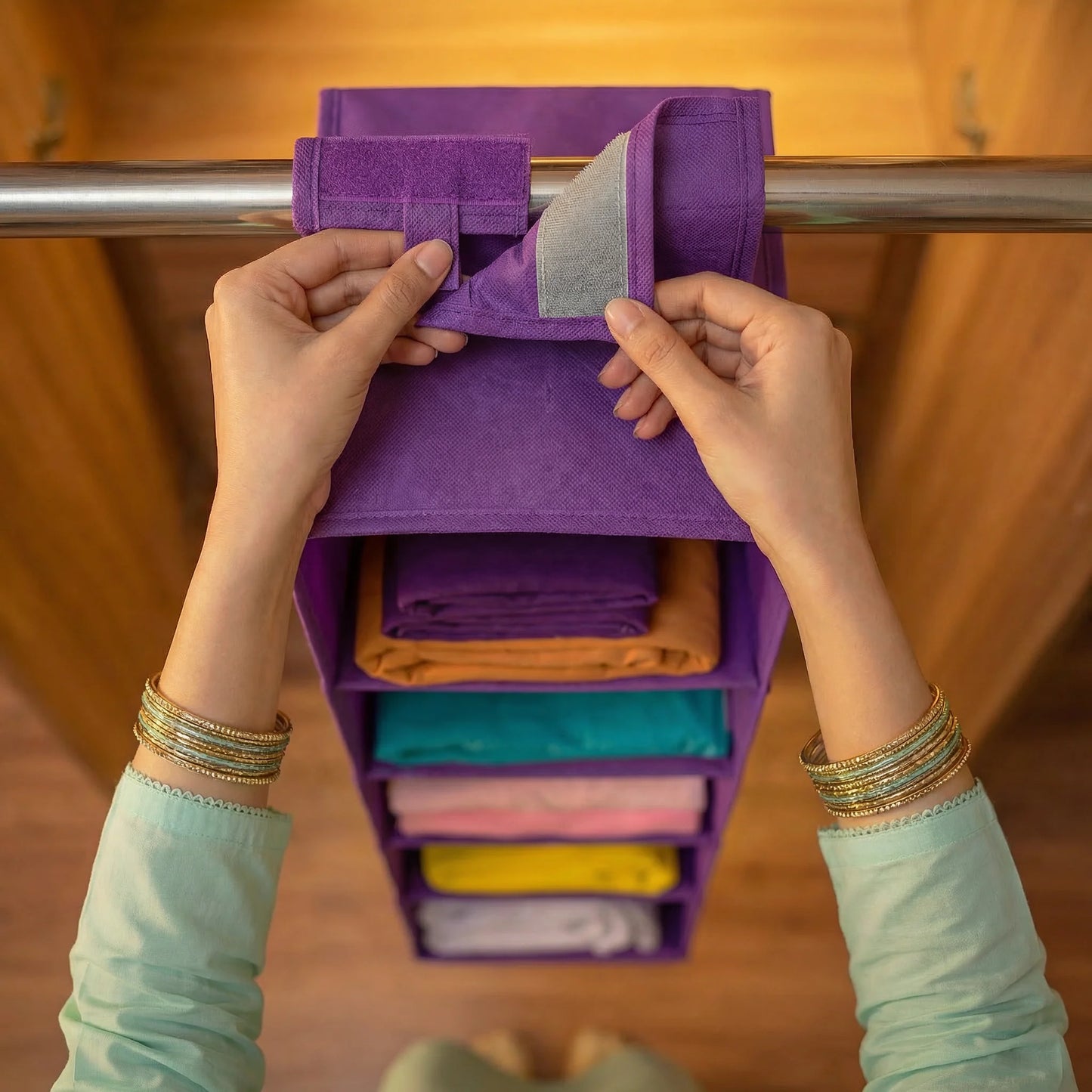 Closet Organizer Hanging Storage Bag – 5 Layer