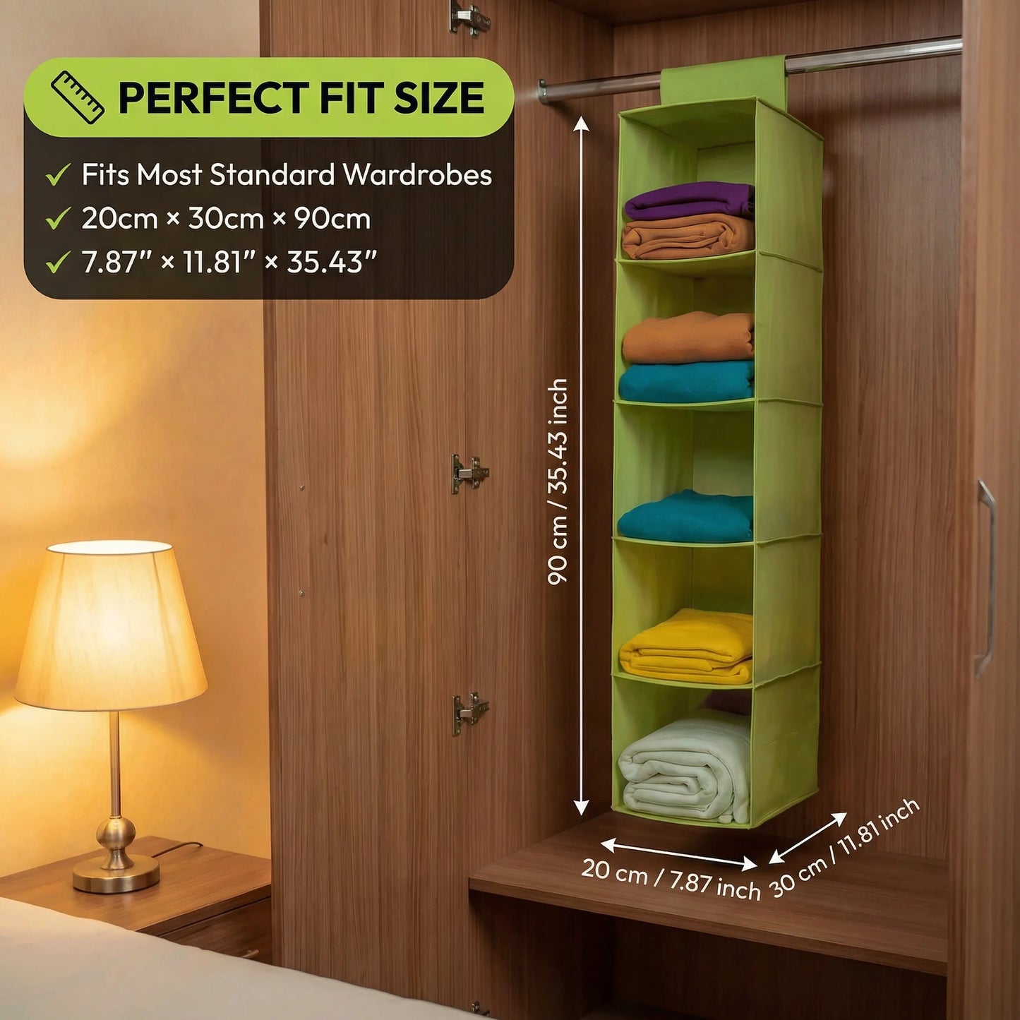 Closet Organizer Hanging Storage Bag – 5 Layer