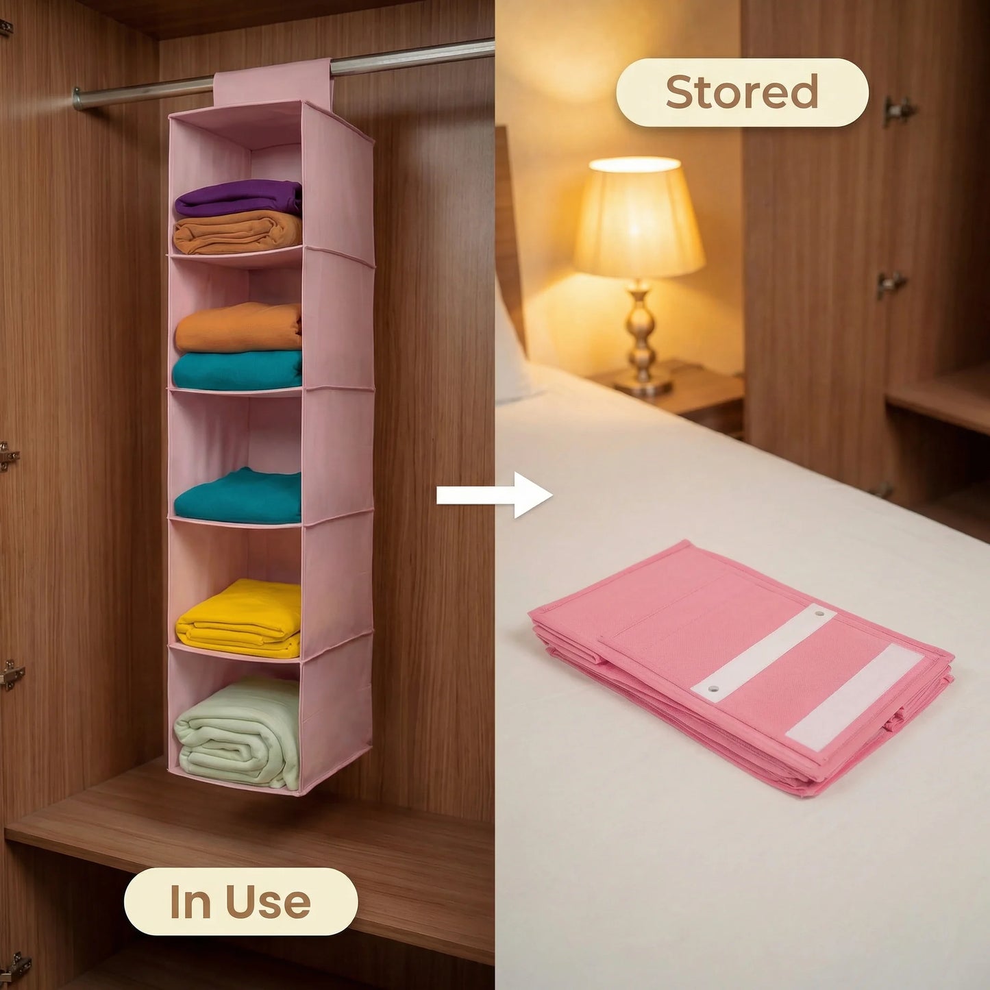 Closet Organizer Hanging Storage Bag – 5 Layer