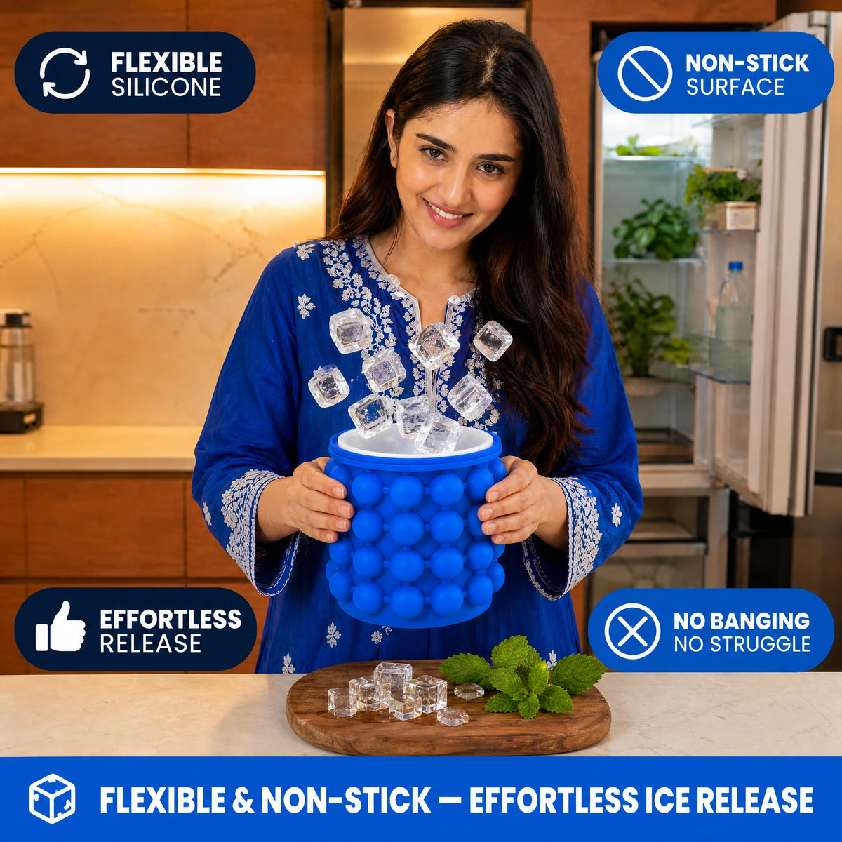 Silicone Ice Cube Maker Bucket