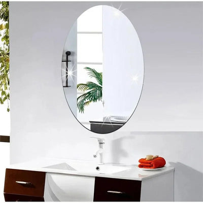 Oval Shape Self-Adhesive Mirror Sticker