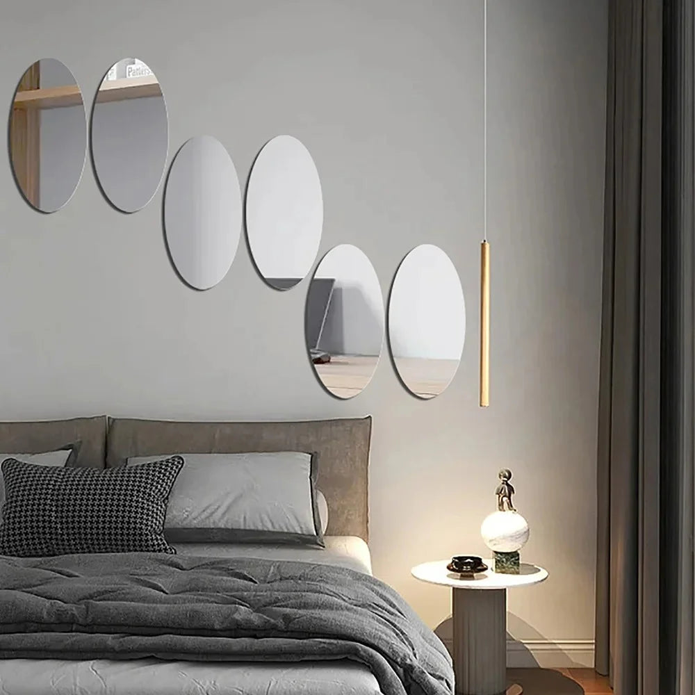 Oval Shape Self-Adhesive Mirror Sticker