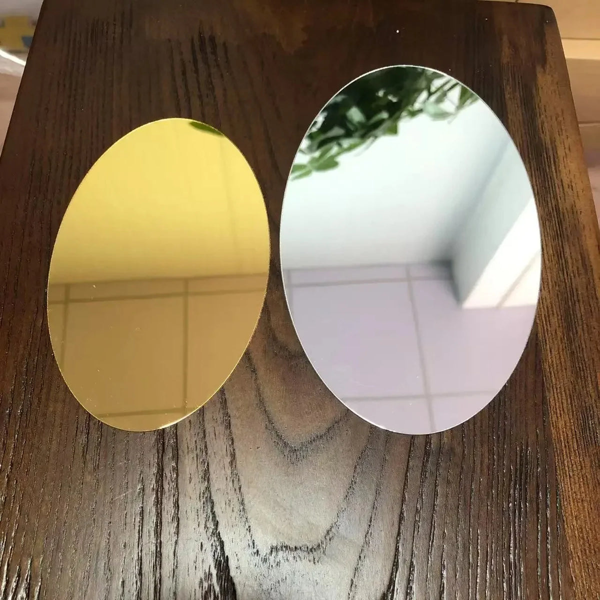 Oval Shape Self-Adhesive Mirror Sticker