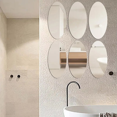 Oval Shape Self-Adhesive Mirror Sticker