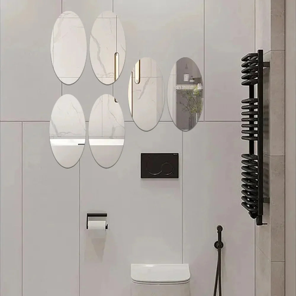 Oval Shape Self-Adhesive Mirror Sticker