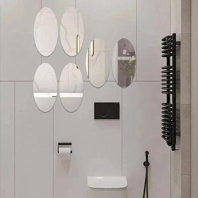 Oval Shape Self-Adhesive Mirror Sticker