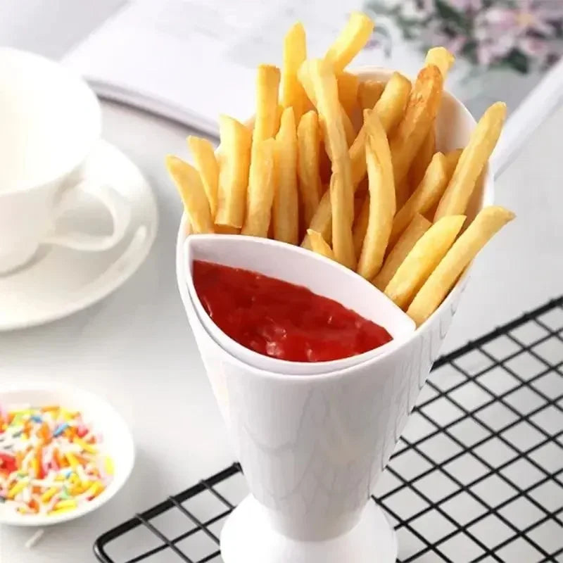 2-in-1 French Fries Cup with Sauce Holder