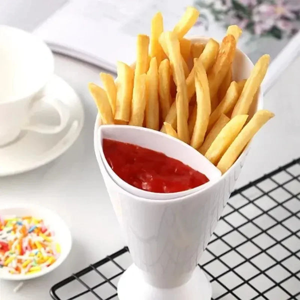 2-in-1 French Fries Cup with Sauce Holder