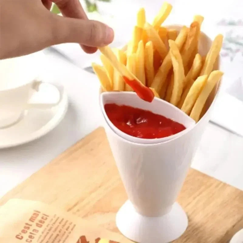 2-in-1 French Fries Cup with Sauce Holder