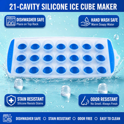 Silicone Round Ice Cube Tray – 21 Cavity