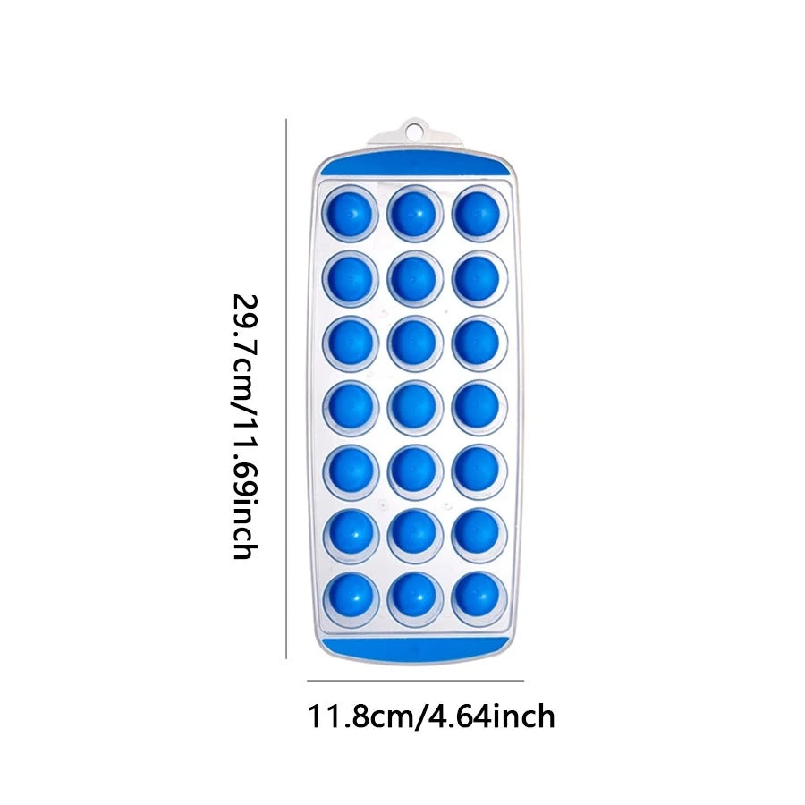 Silicone Round Ice Cube Tray – 21-Cavity