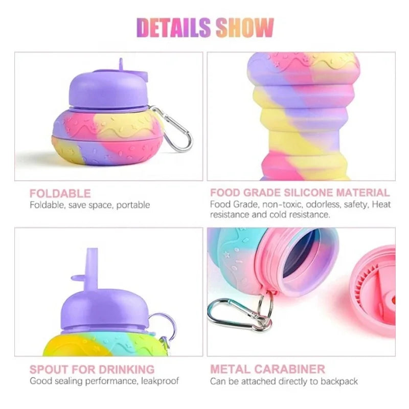 550ml Foldable Silicone Water Bottle