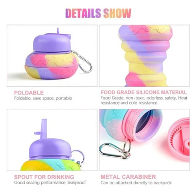 550ml Foldable Silicone Water Bottle