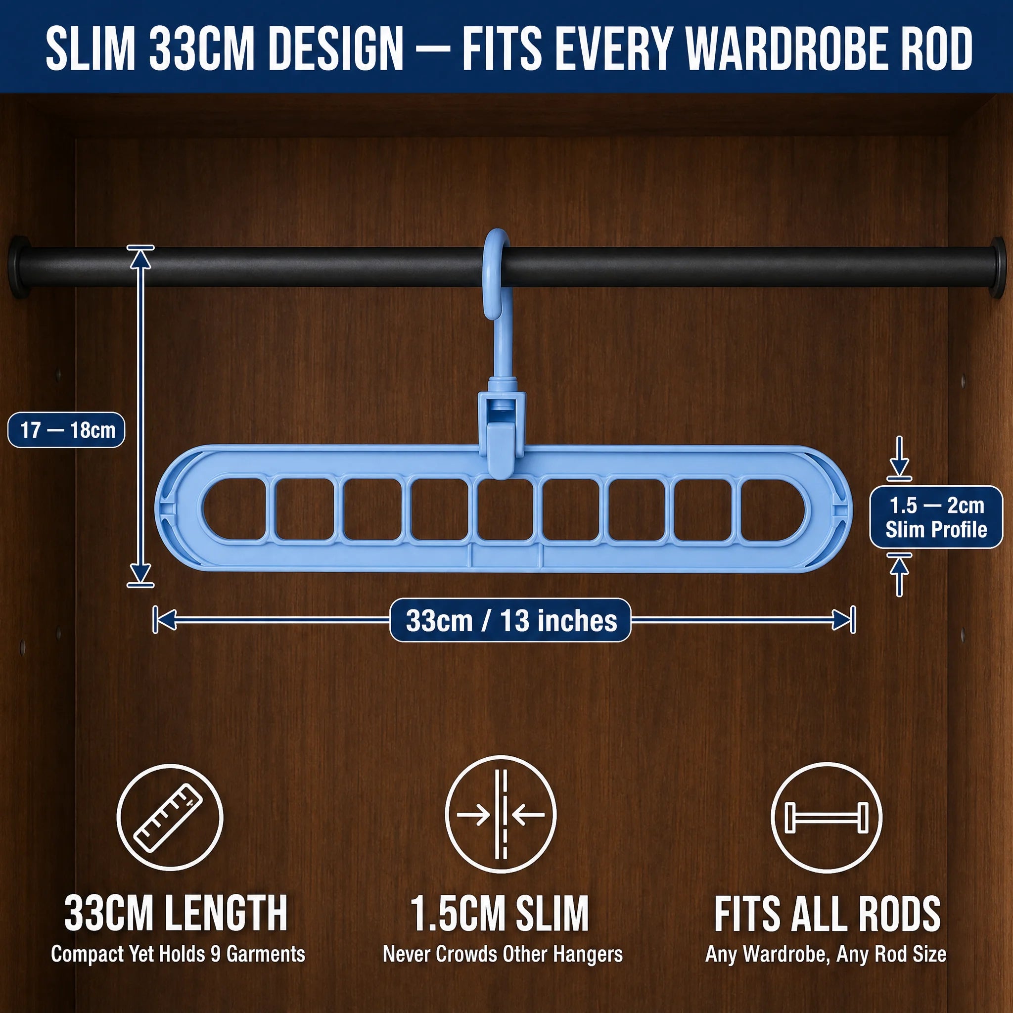 Hanger with measurement overlay