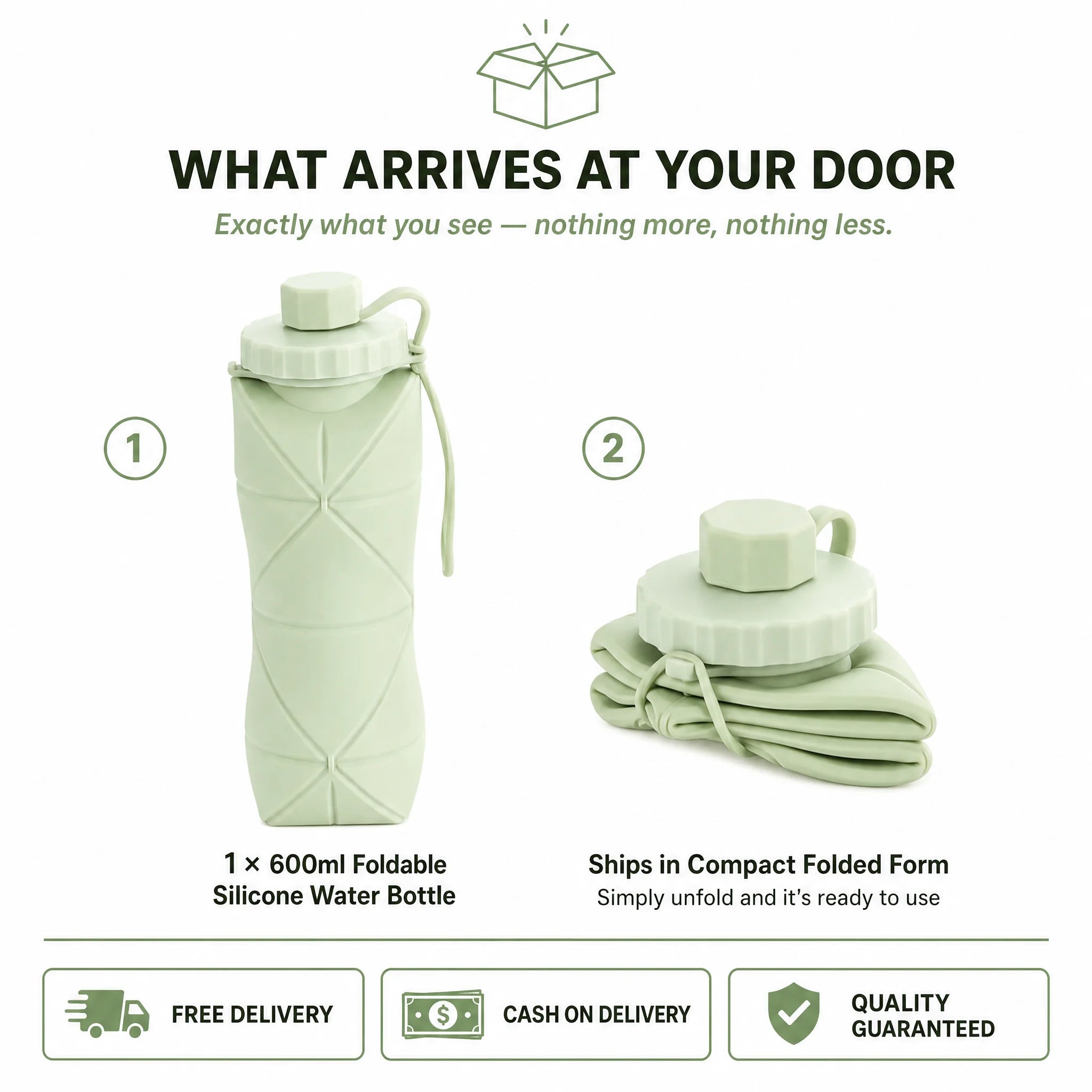 Foldable bottle package contents