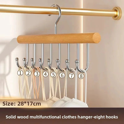8 Hooks Wooden Clothes Hanger