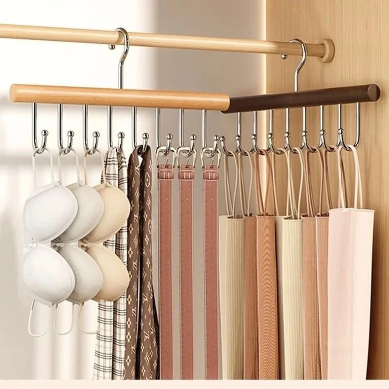 8 Hooks Wooden Clothes Hanger