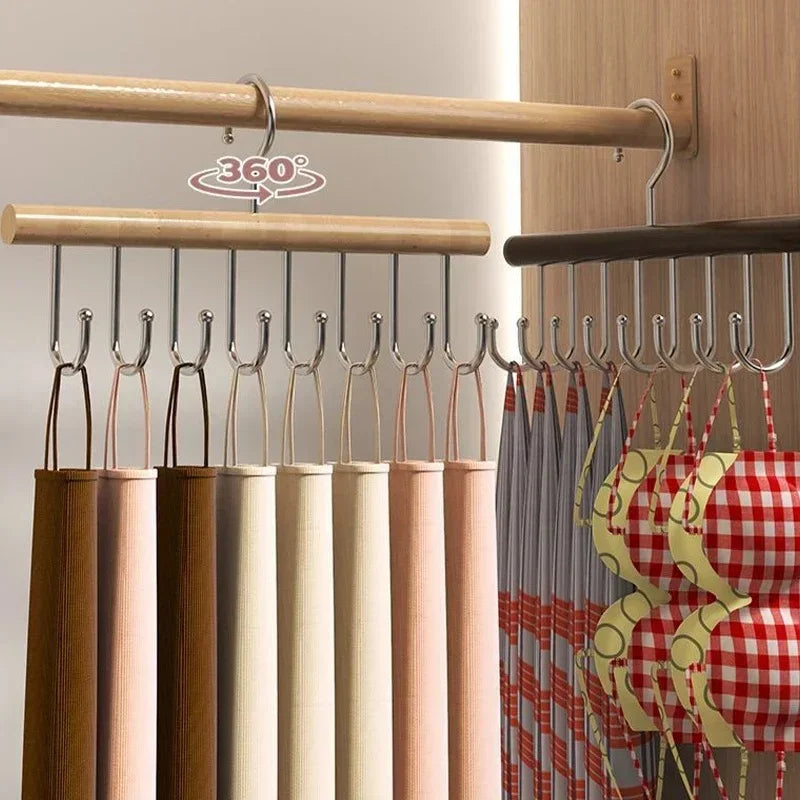 8 Hooks Wooden Clothes Hanger